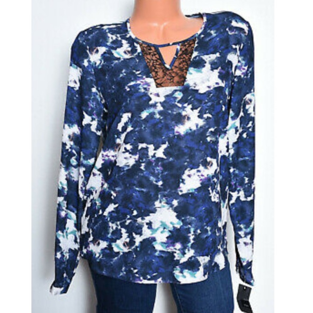 Mossimo Blue Watercolor Blouse